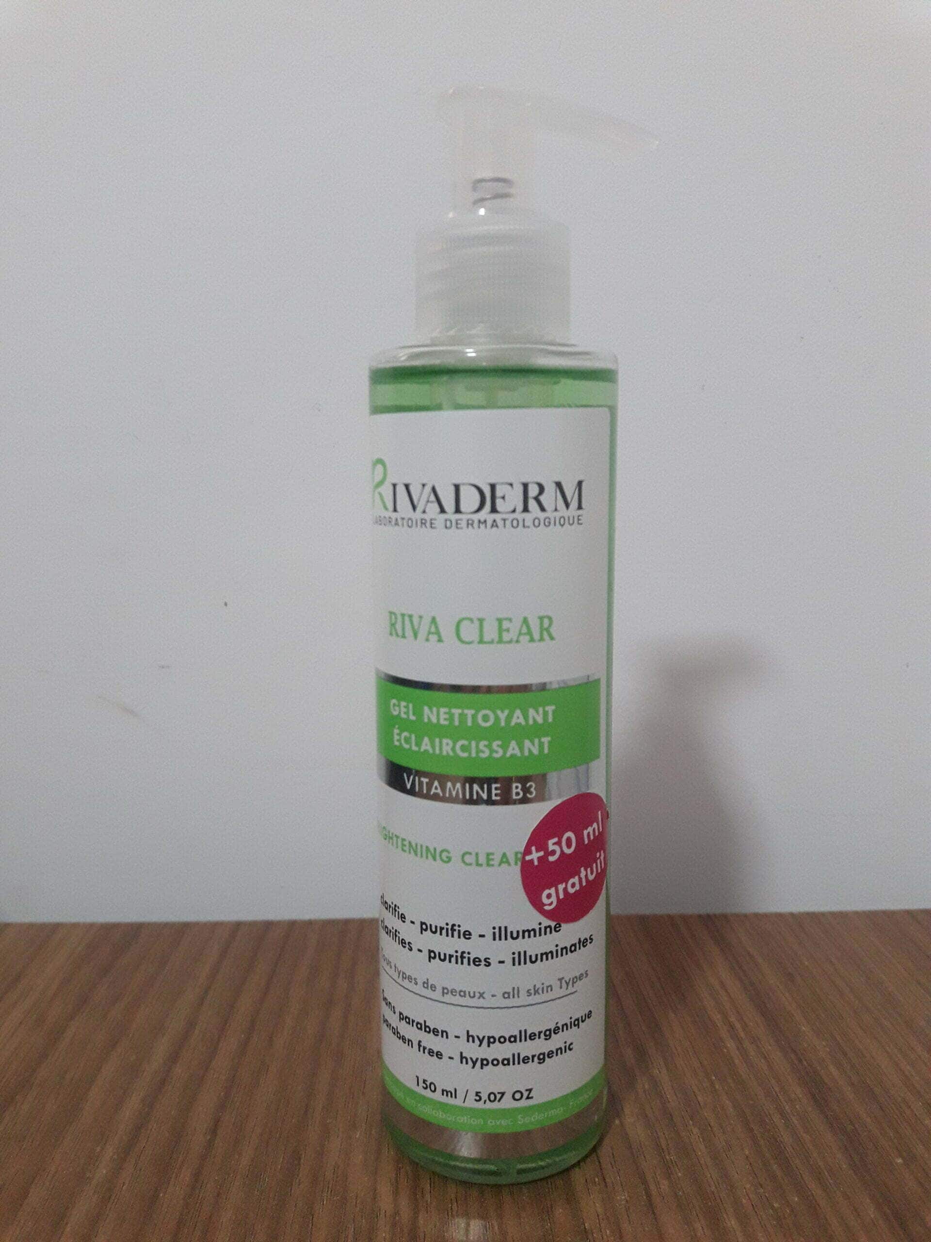 RIVA CLEAR gel nettoyant éclaircissant pompe 150 ml