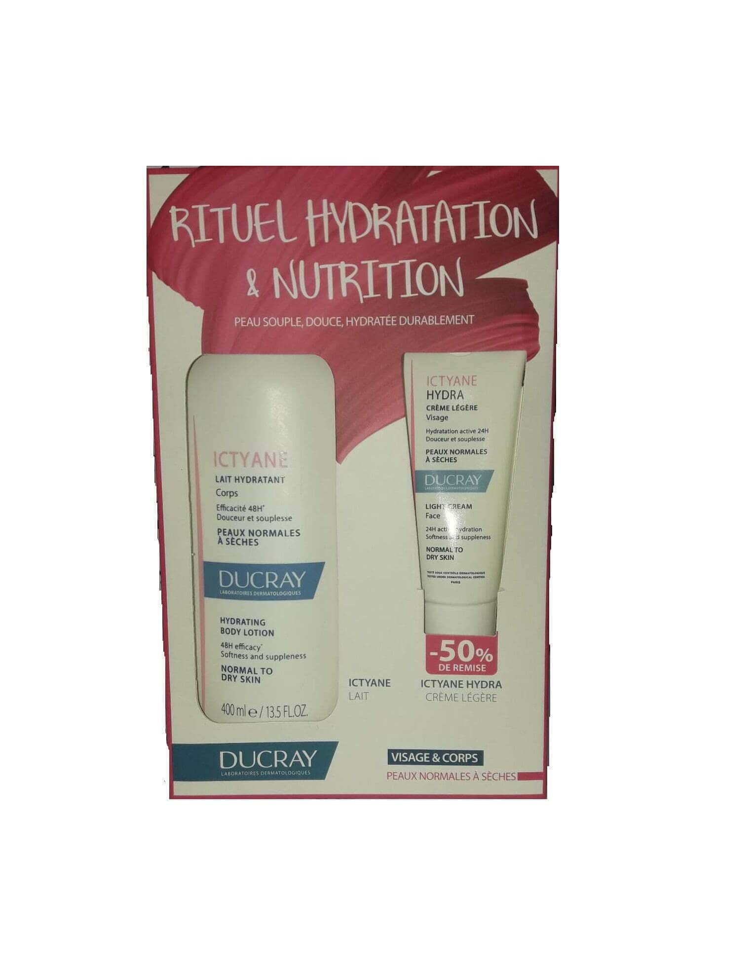 Ducray pack rituel hydratation et nutrition visage et corps