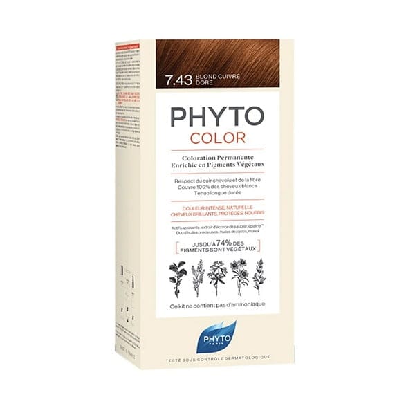 Phyto phytocolor couleur soin 7.43 blond cuivre