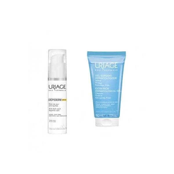 Uriage Coffret Depiderm SPF50 et Gel Surgras – Protection et Nettoyage