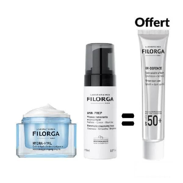 Filorga Pack Hydra-Hyal : Crème Hydratante, Nettoyant et Soin Solaire