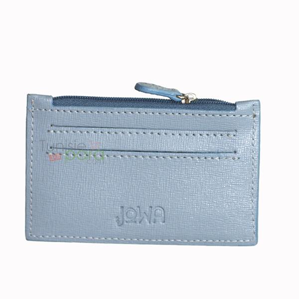 JOWA Porte carte zip Couleur bleu ciel