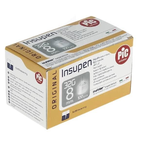PIC Insupen Original Aiguille Stylo Insuline 32gx8mm B/100