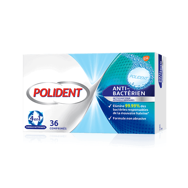 Polident® Nettoyant Anti-Bactérien - 36 Comprimés