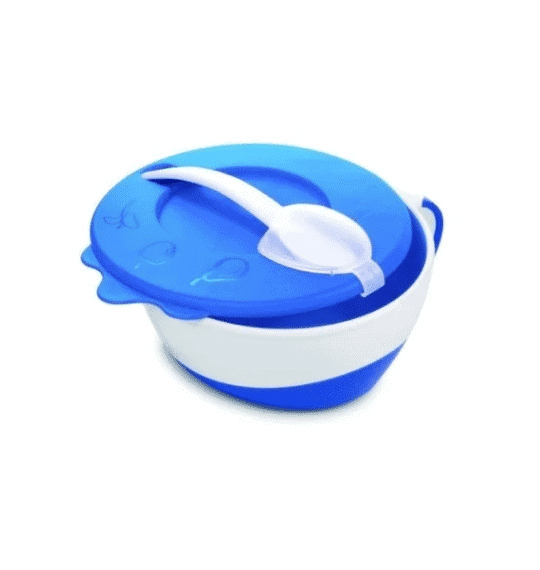 canpol bol avec couvercle et cuillere 350 ml bleu – Image 2