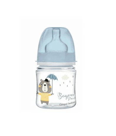 canpol babies biberon anti colique col large bleu bonjour paris 120 ml – Image 3