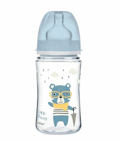 canpol babies biberon anti colique col large bleu bonjour paris 240 ml
