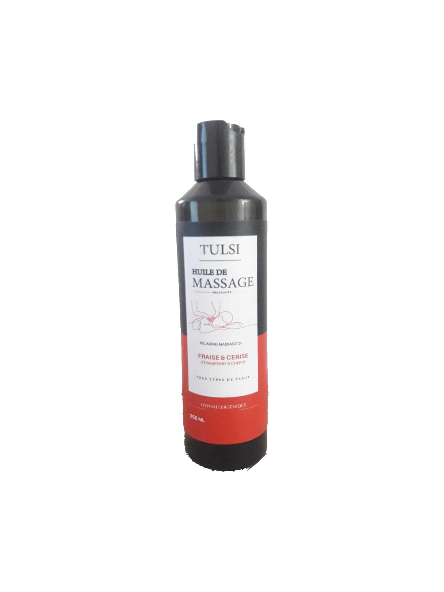 TULSI huile de massage fraise-cerise 250 ml – Image 2