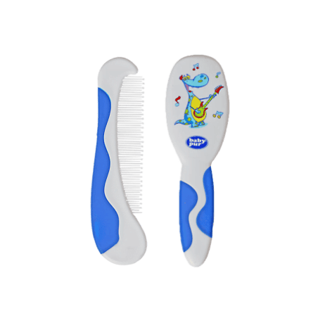 BABY PUR brosse et peigne premium 0m+ bleu ref:80043