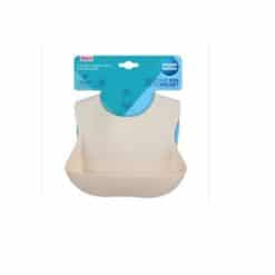 canpol babies bavoir silicone creme avec poche 6M+ 51/030
