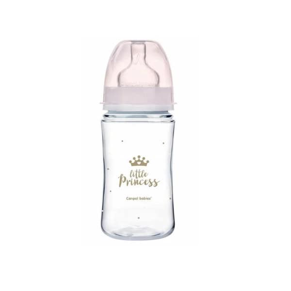 canpol babies biberon anti colique col large rose royal baby 240 ml