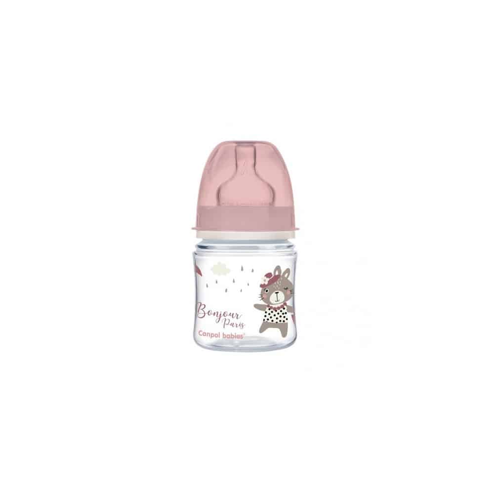 canpol babies biberon anti colique col large rose bonjour paris 120 ml – Image 3