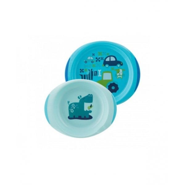 CHICCO SET D'ASSIETTES BABY'S DISH SET BLEU 12M+