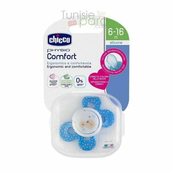 CHICCO SUCETTE PHYSIO COMFORT EN SILICONE 6-16 MOIS