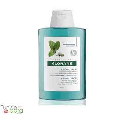 Klorane Shampooing anti-pollution détox à la Menthe aquatique Bio 200ml