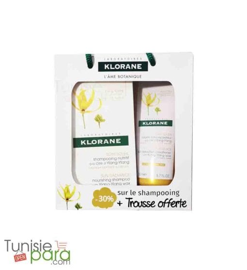 klorane Pack shampoing ylang-ylang + baume riche + trousse offerte
