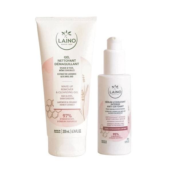 LAINO gel nettoyant demaquillant 200ml + 50% serum hydratant intense