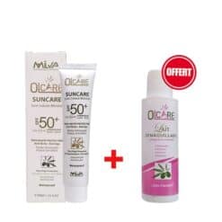 milva olcare ecran solair mineral FPS 50 Teinté + lait démaquillant 100 ml
