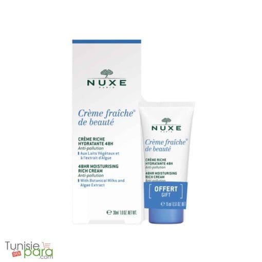 Nuxe Crème Fraiche de Beauté Crème Riche Hydratante (P.S) 48H 30 ml + 3en1 15 ml Offert – Image 2