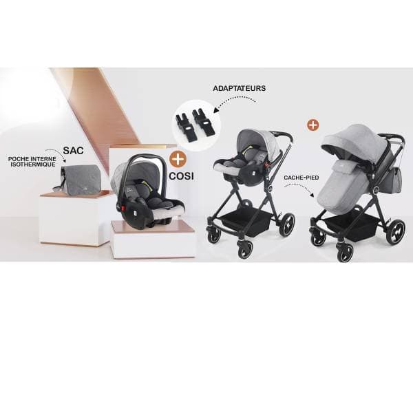 Prima Baby Poussette bébé AMELIA Duo Gris – Image 3