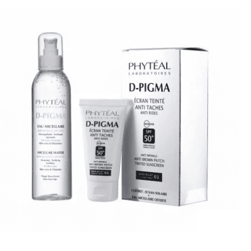 PHYTEAL DPIGMA ECRAN TEINTÉ BEIGE ECLAT SPF50+ 50ML + DPIGMA EAU MICELLAIRE A L'ALOE VERA 150ML OFFERTE