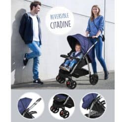 poussette réversible CITADINE bleu
