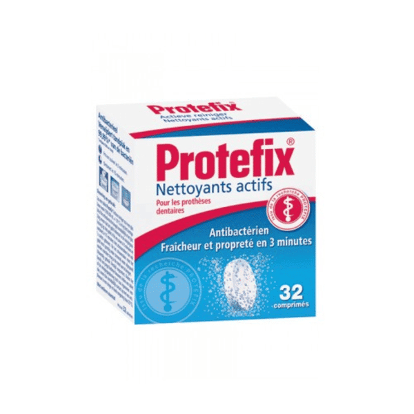 PROTEFIX NETTOYANTS ACTIFS POUR PROTHESES DENTAIRES 32 COMPRIMES