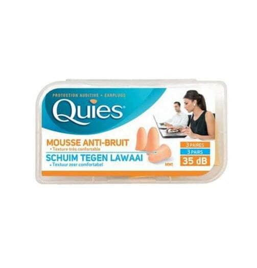 Quies Bouchons d'oreilles en mousse Chair Uni-couleur Boite de 6