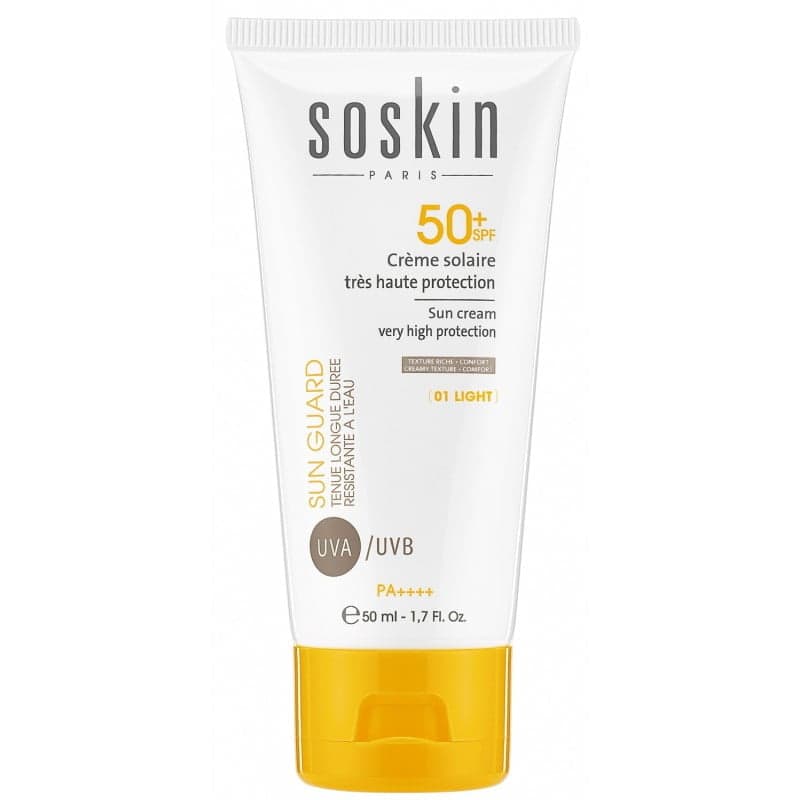Soskin Sun Cream High Pro  teinte Light 01  Spf50+ 50ml
