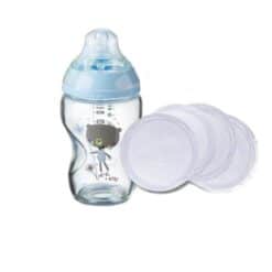 tommee tippee biberon closer to nature en verre 250ml ours bleu + coussinets d'allaitement offert