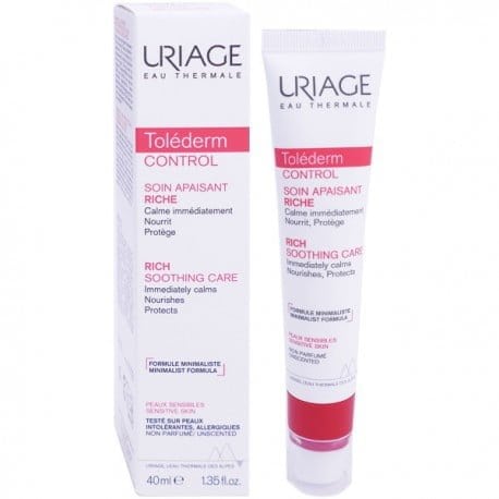 Uriage toléderm control soin apaisant riche 40ml (date d'expiration 03/2025)