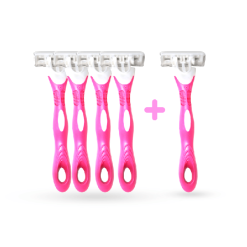 AZAL Lot De 5 Rasoirs Avec 3 Lames - Pink Secret PS1-2