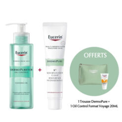 EUCERIN - PACK DERMOPURE : GEL NETTOYANT + K10 SOIN RENOVATEUR CUTANE + TROUSSE ET OIL CONTROL 20ML OFFERTS
