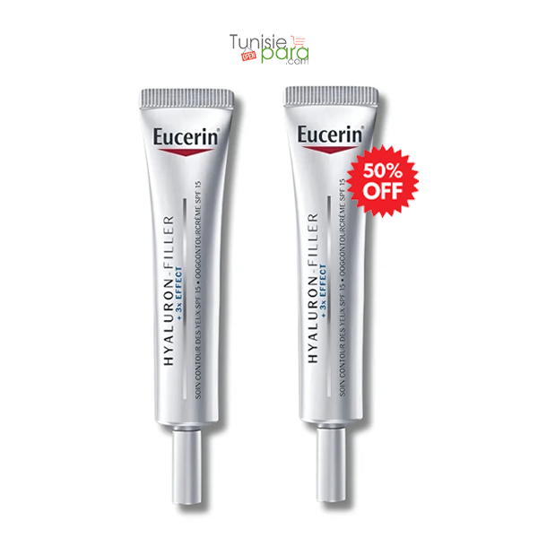 Eucerin pack 2 hyaluron-filler 3effect spf15 soin contour des yeux 15ml -50% sur le 2ème